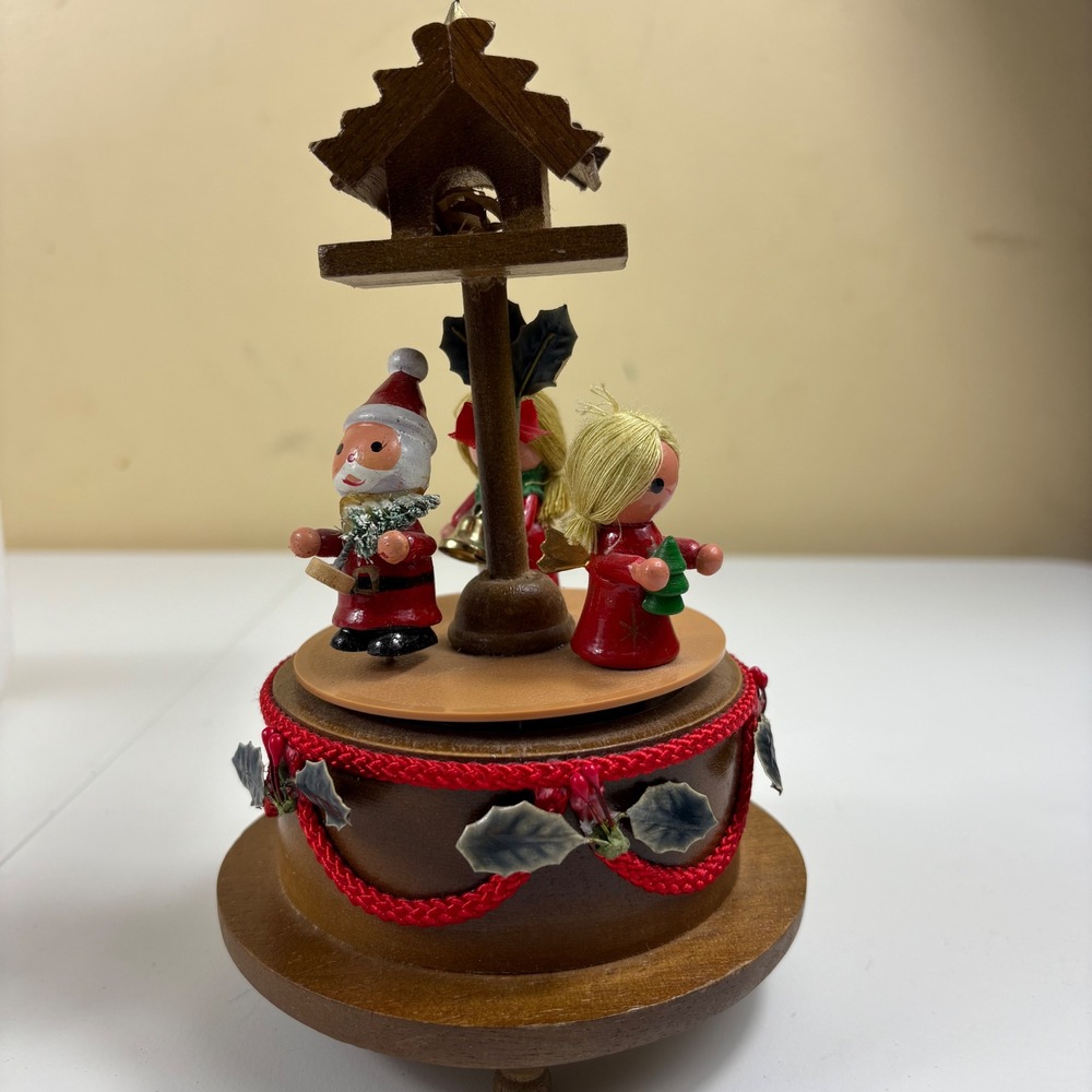 Lefton Dancing Music Box Santa & Angel Girls Vintage Christmas Figurine - Picture 9 of 17